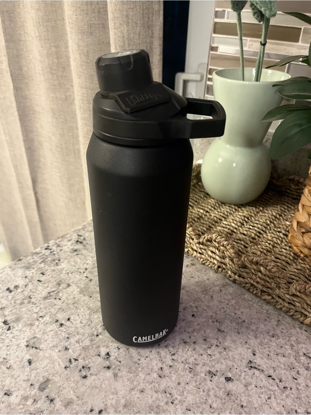CamelBak Black Matte Insulated Water Bottle with Carry Handle